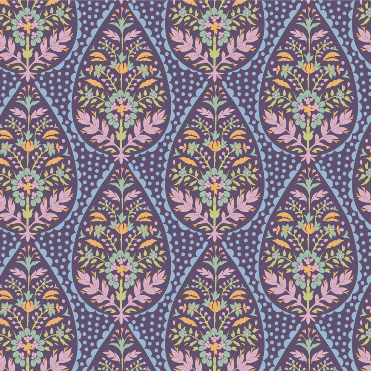 Tilda Patchwork Stoff Baumwolle - Sanctuary - Adina Eggplant